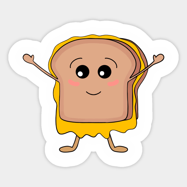 FUNNY Food Grilled Cheese Lover Sandwich Sticker by SartorisArt1